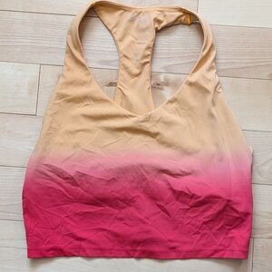 Offline by aerie Ombré Racerback Crop Top - Pink & Orange